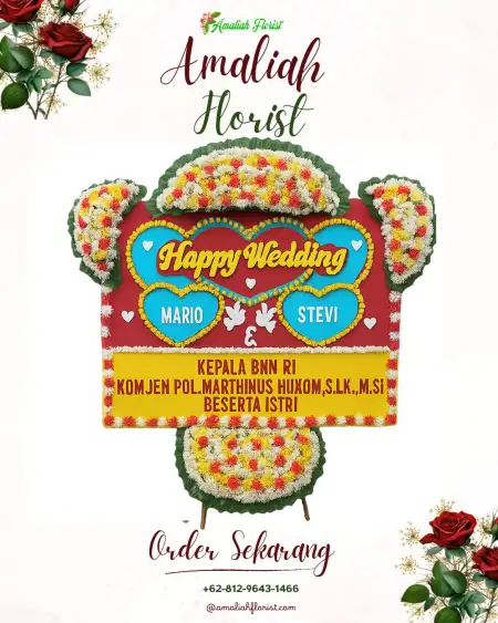 Papan Bunga Pernikahan Kawu